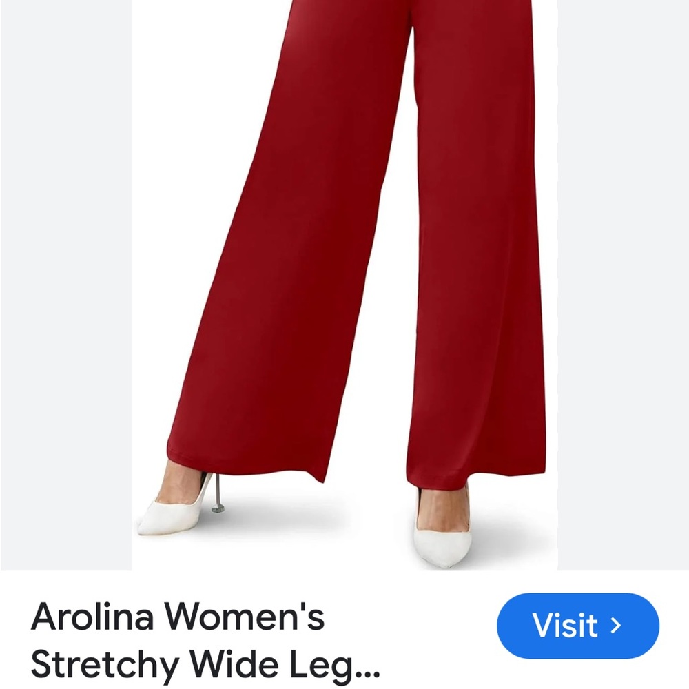 AROLINA  Red stretch yoga Women's Pants wide‎ leg gym. - Picture 16 of 16